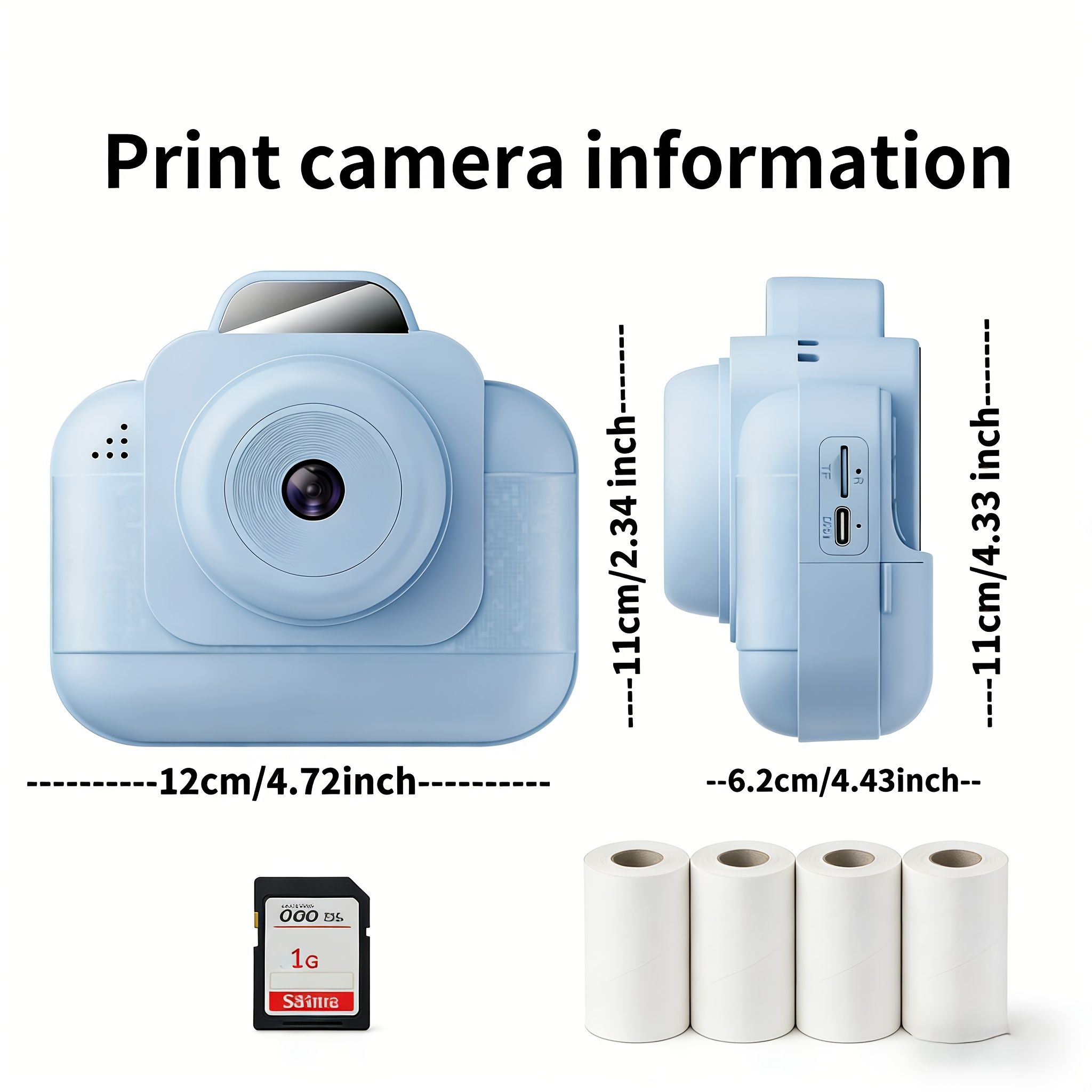 ポータブルフォトプリンター（ブルー）充電式バッテリーと4ロー - Printer Paper のレビューと価格